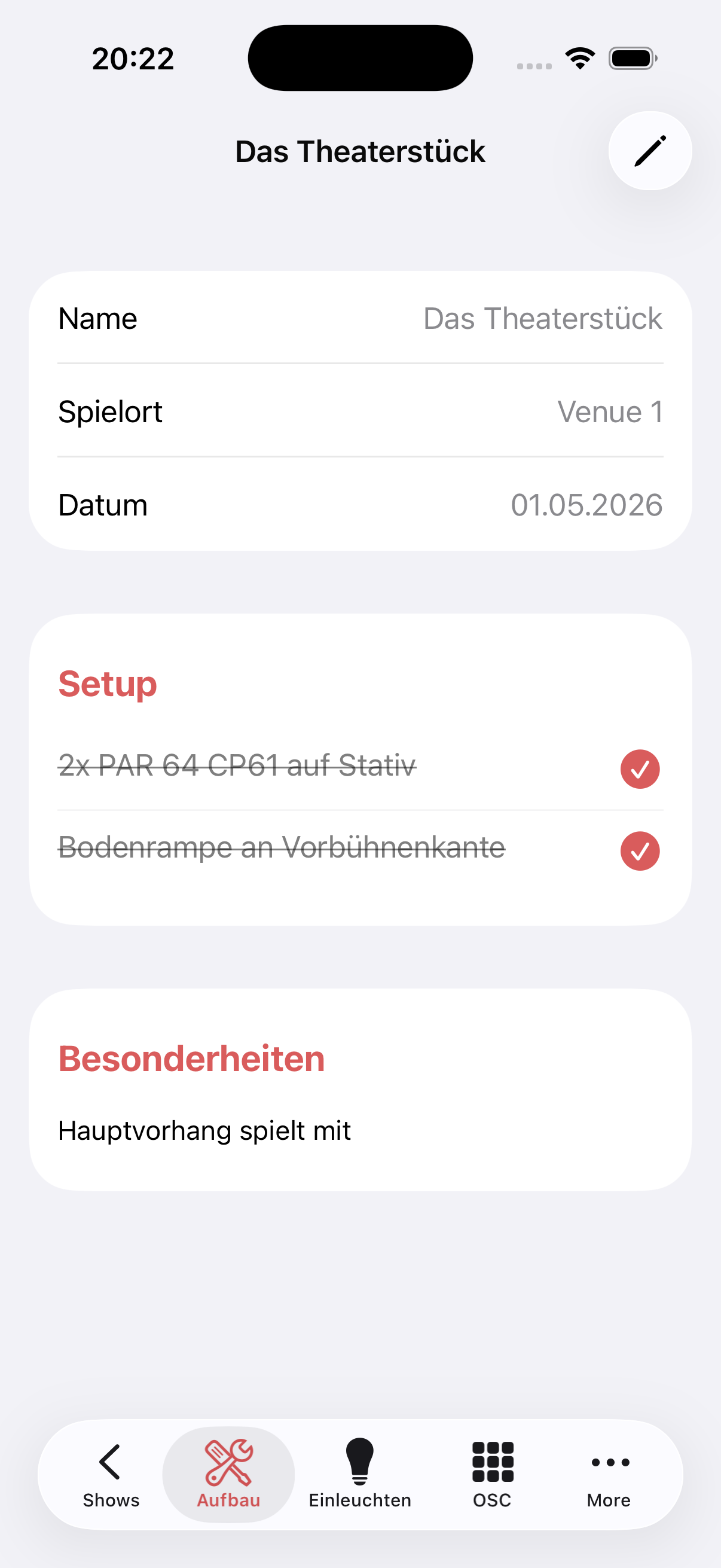 Setup-Checkliste abgehakt