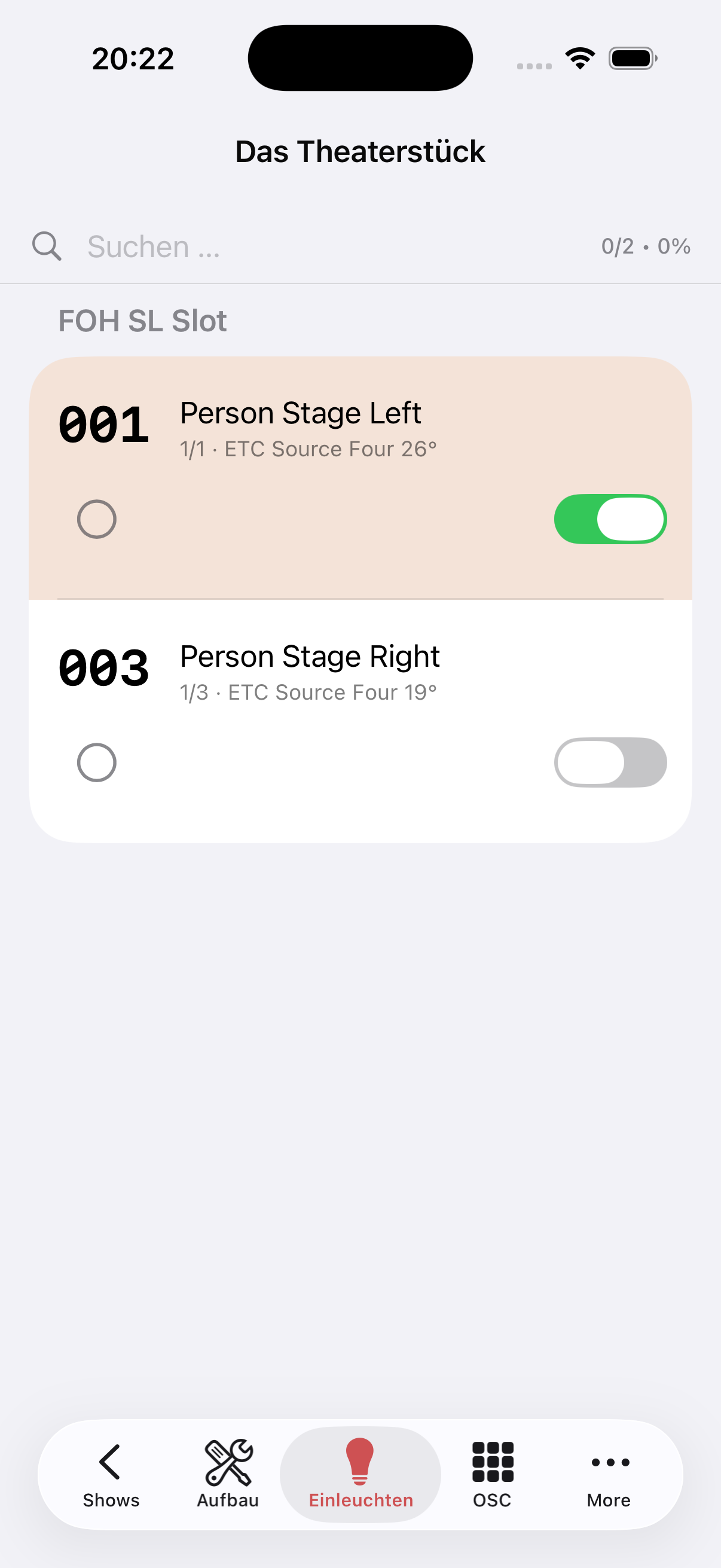 OSC-Toggle aktiv